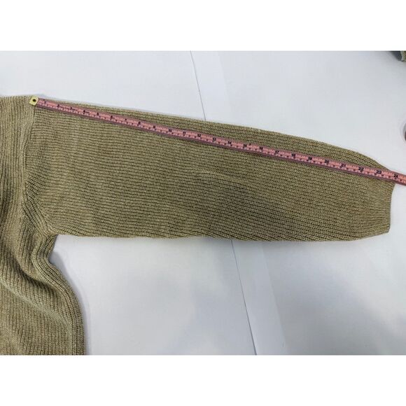 Vintage 90s Wrangler Hero Ribbed Knit Sweater Oatmeal Tan Large Grandpacore - Picture 6 of 6